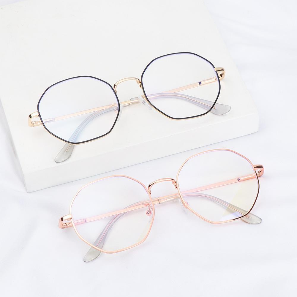 Lily Kacamata Anti-Cahaya Biru Klasik Octagon Eye wear Myopia Optical Mirror