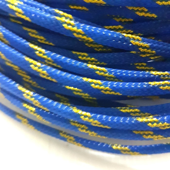 Pembungkus Kabel 6 mm Biru Gold Cable Sleeve braided nylon