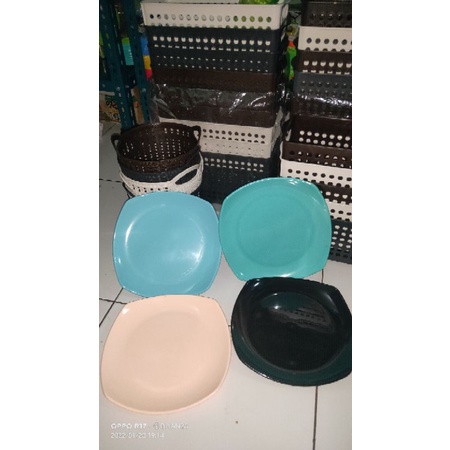 Piring kotak melamin dinnerware 22cm 9inc