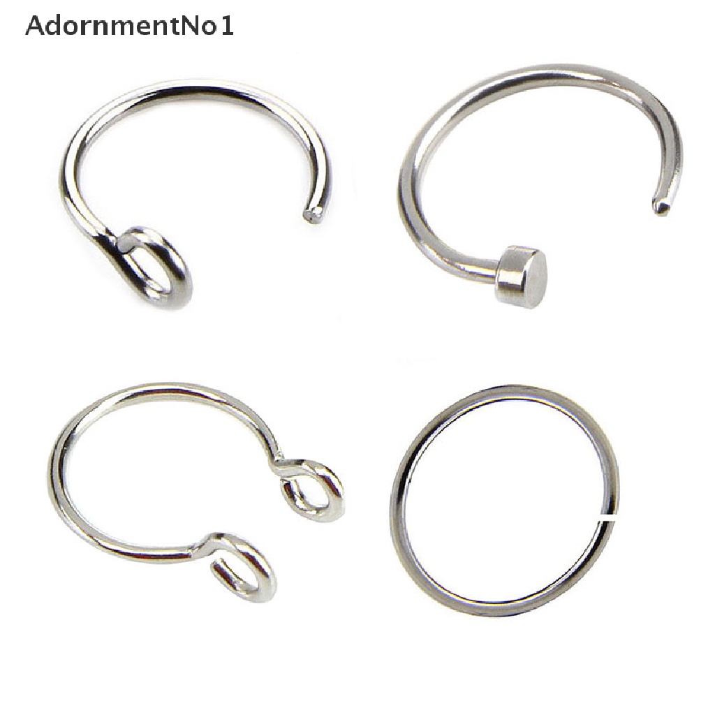 (AdornmentNo1) 12pcs / Set Cincin Tindik Hidung / Tubuh Bahan Surgical Steel Hias Kristal Untuk Wanita