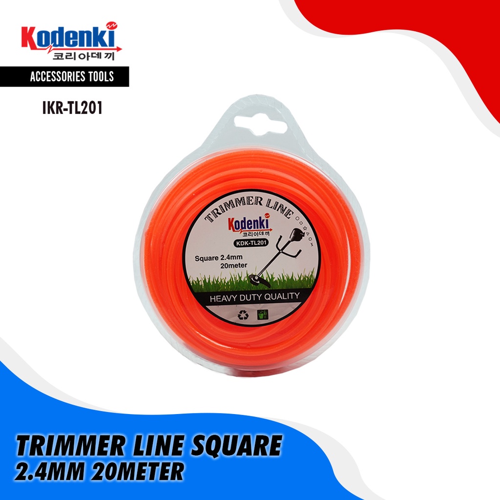 KODENKI TL201 Trimmer Line 2.4mm 20 M Square Tali Senar Potong Rumput