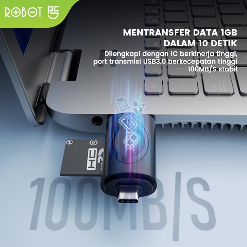 NA-Card Reader 2in1 OTG Robot CR302 USB 3.0 USB-C Micro SD