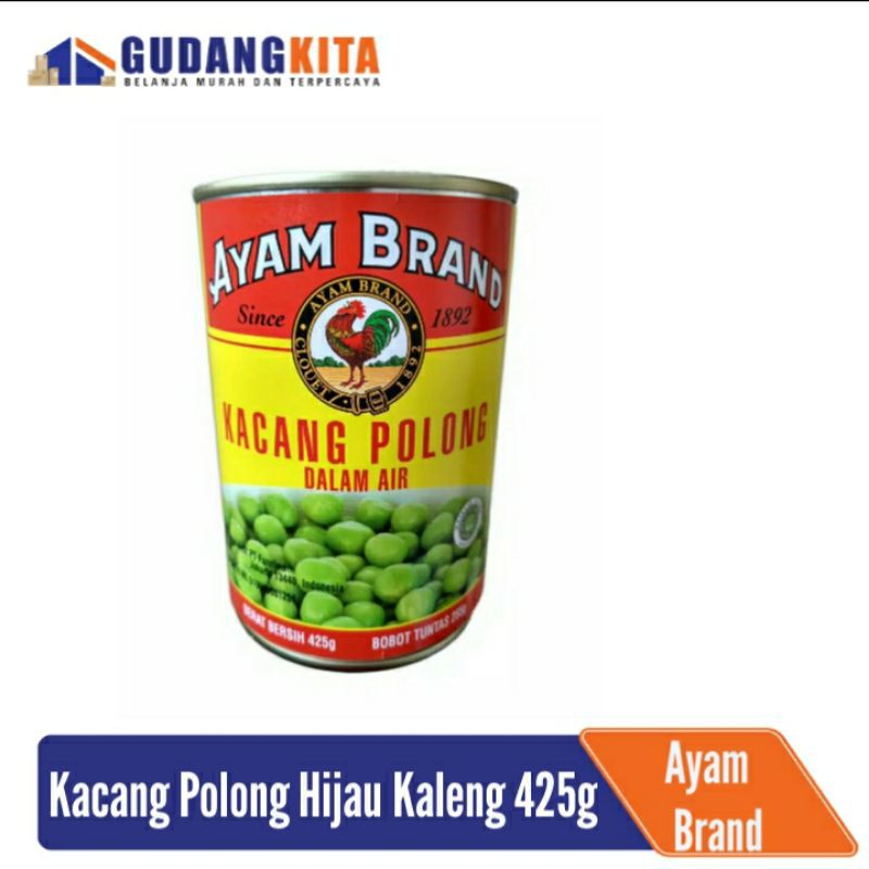 

Kacang Polong Hijau Kaleng Ayam Brand 425gr