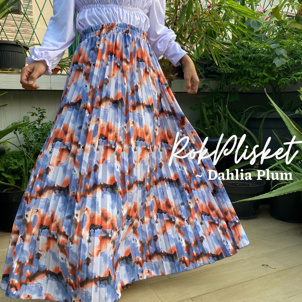 ROK PLISKET MOTIF - ROK PLISKET DAISY / ROK DAISY BUNGA / SHIFON PREMIUM / SUNCREEPE / GRADE A