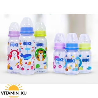 Image of GROSIR HUKI Botol Susu PP SP Dot GEPENG - 60 ml / 120ml / 240ml #VITAMIN_KU