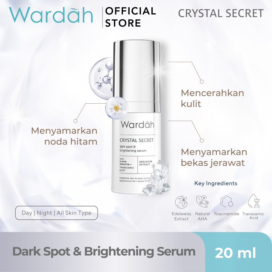 Wardah Crystal Secret Skin Package 4in1 (Free Pouch Skincare) - Original BPOM