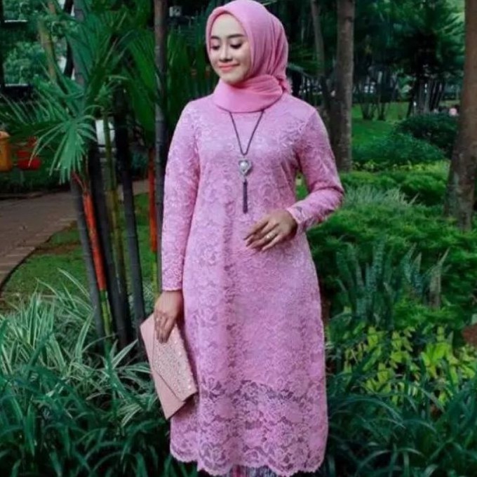 Baju Atasan Kebaya Brukat Tunik Wanita Muslim Modern Jumbo