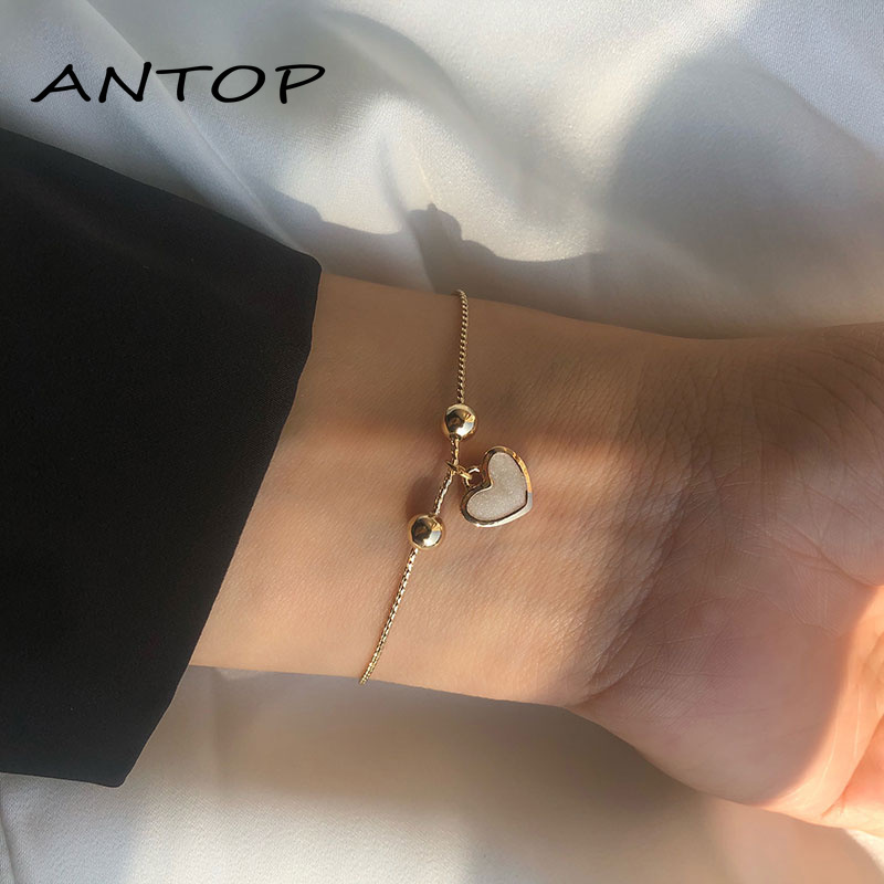 Small Fresh Love Bracelet Korean Version of Simple Jewelry Gold Bracelet Female Accessories ANTOP