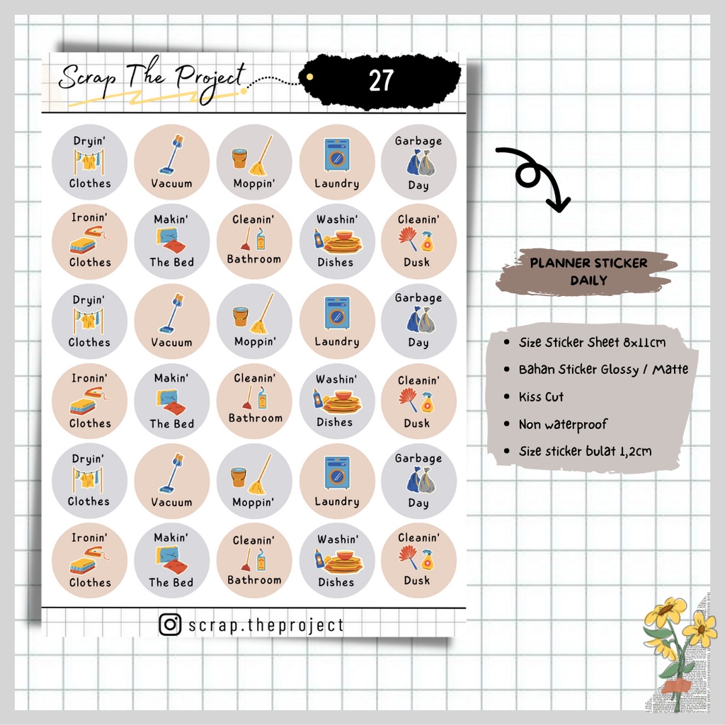 

STICKER PLANNER JOURNAL / DAILY ACTIVITY STICKER / STP - 27