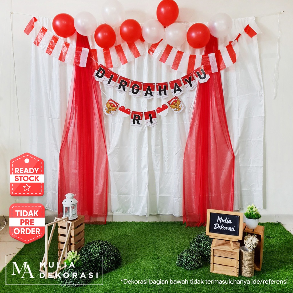 Dekorasi Backdrop Photobooth Background Dirgahayu RI 17 Agustus 1945 Kemerdekaan Terbaru Murah