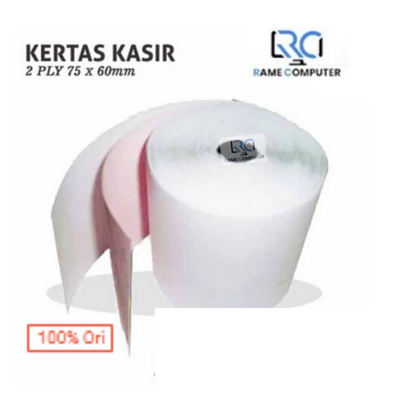 

KERTAS STRUK KASIR NCR 75 X 60 mm - 2PLY - RANGKAP 2 - NCR 2 PLY