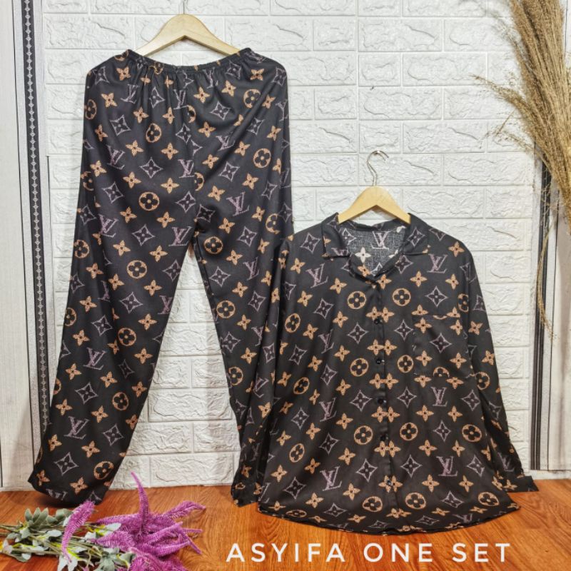 ASYIFA ONE SET / Set Kemeja Rayon / piyama motif