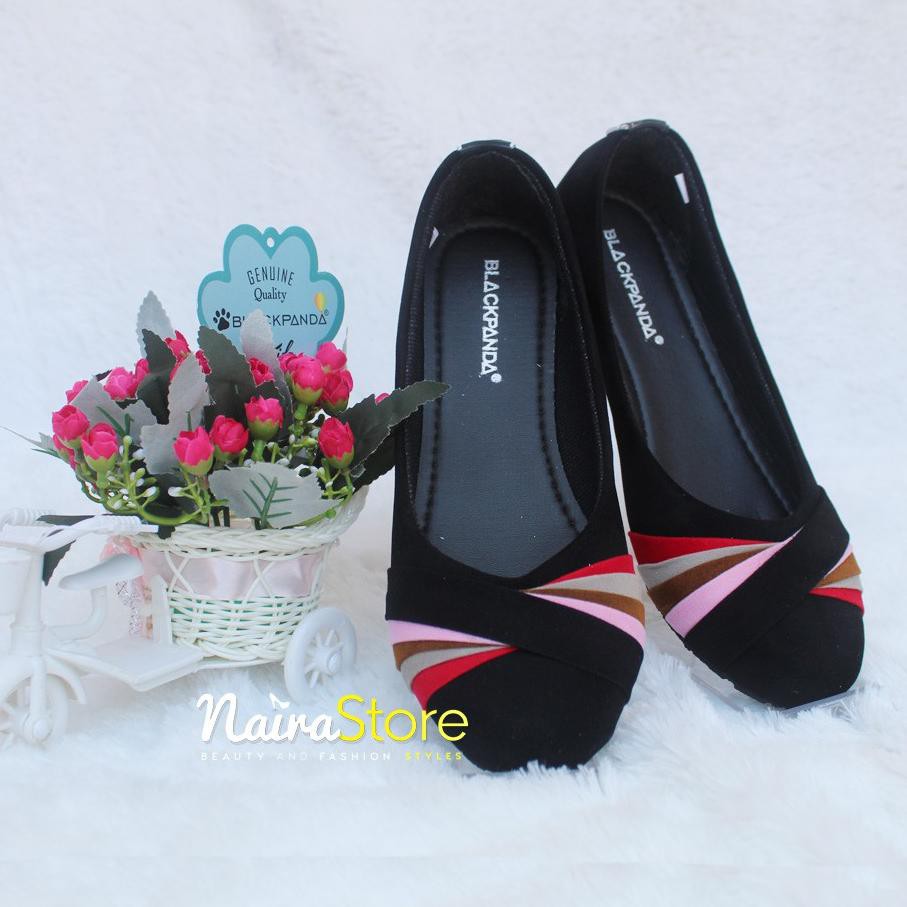 Terbaik.. Black Panda Shoes - Sepatu Balet Wanita Terbaru - Rainbow Pink Merah