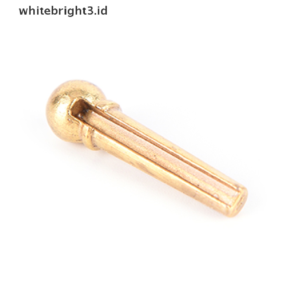 (whitebright3.id) 6pcs Pin Bridge Gitar Akustik Bahan Metal Warna silver / Emas