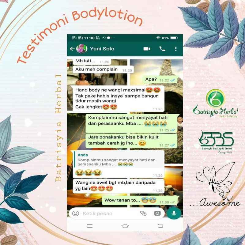 LOTION PENCERAH KULIT! HANDBODY LOTION GREENTEA BATRISYIA PENCERAH PELEMBAB TIDAK LENGKET HARUM