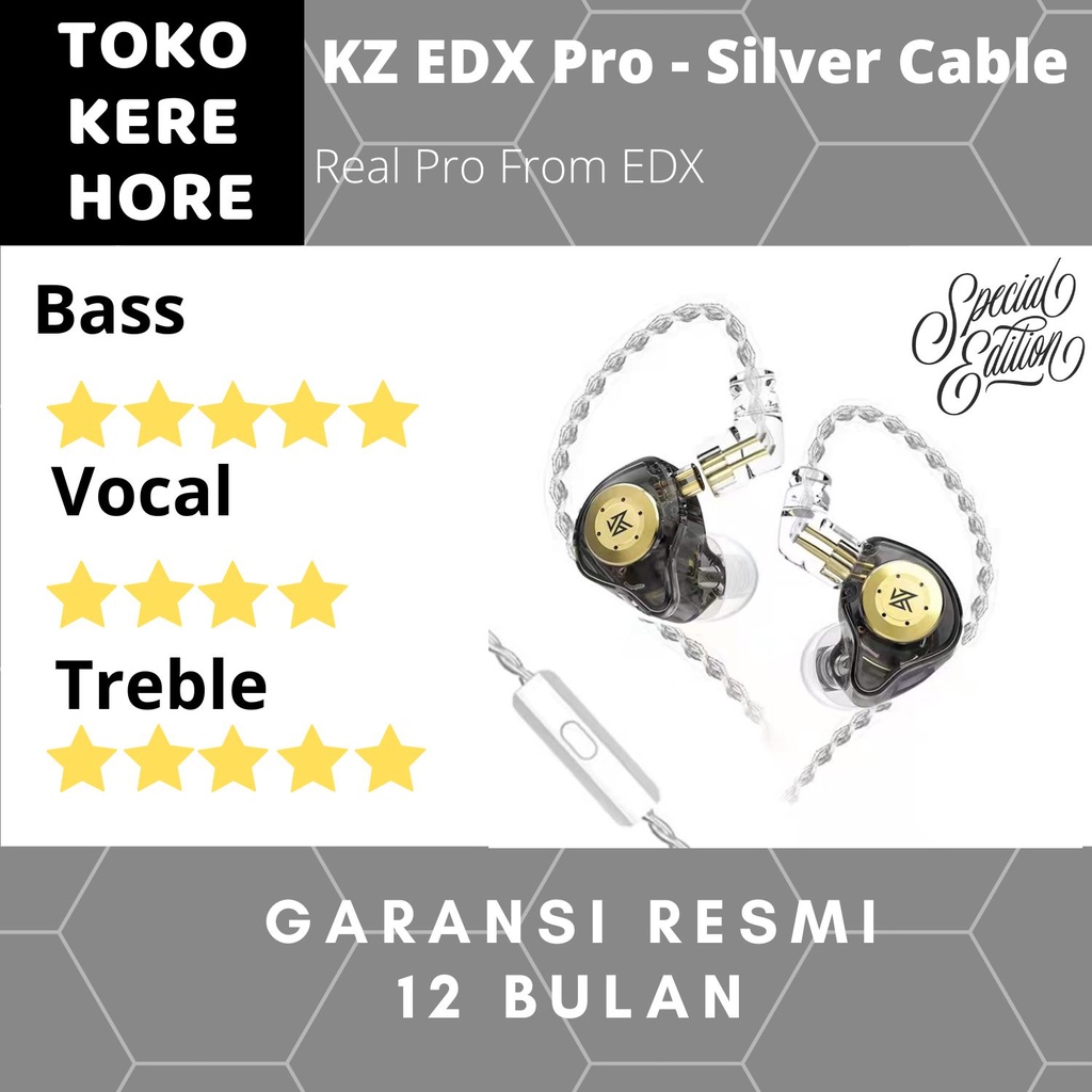 Knowledge Zenith KZ EDX Pro Basshead Earphone with Mic