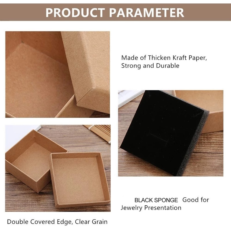 1pc Kotak Sabun Handmade Multi Ukuran Bahan Kertas Kraft Warna Coklat / Hitam Untuk Hadiah