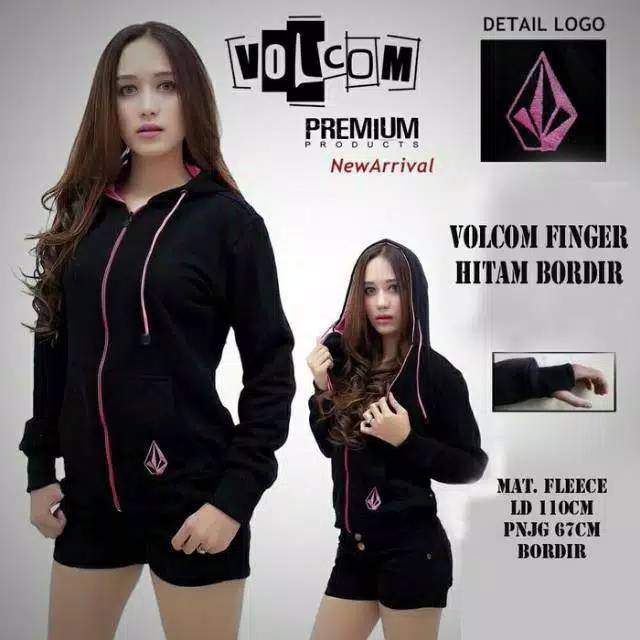 JAKET VOLCOM FINGER ZIPPER WANITA LOGO BORDIR - JAKET VOLCOM WANITA - JAKET WANITA