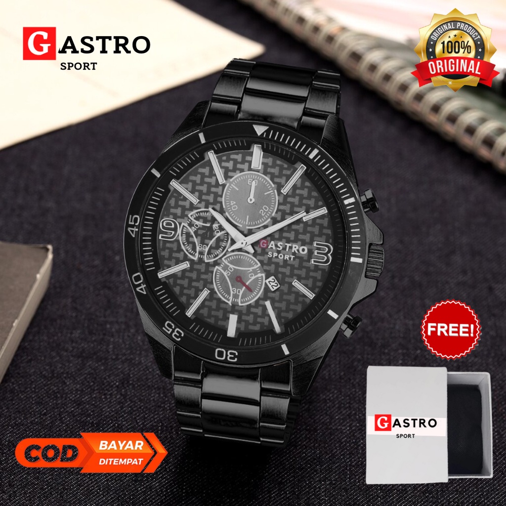 Jam Tangan Laki-Laki Fashion Korea Quartz Men Watch Analog Stainless Gastro Sport