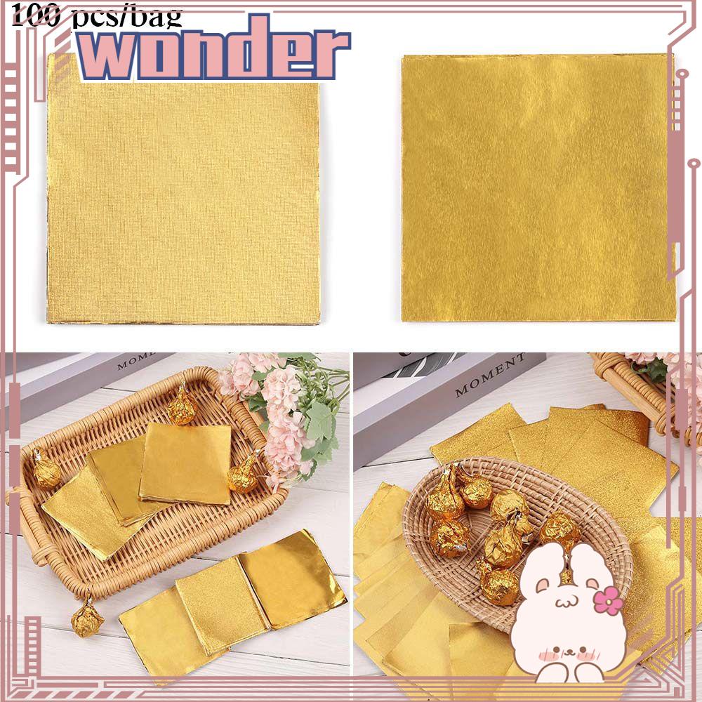 Wonder 100pcs / Set Plastik Aluminum Foil Untuk Tempat Permen / Cokelat / Kue Pernikahan