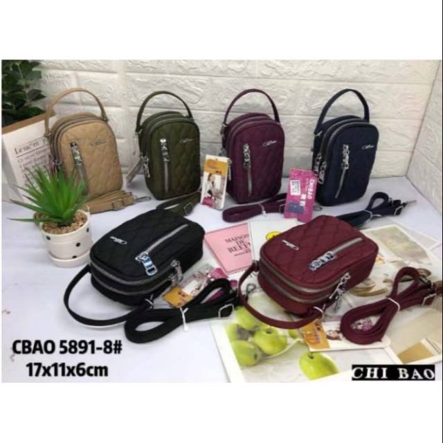 Tas Wanita Import Jinjing dan Selempang CHIBAO Mini CB5891 5891 Bordir Bahan Parasut Kualitas Super