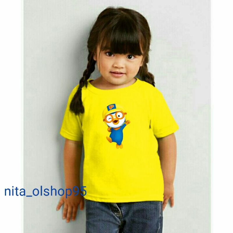 kaos anak karakter pororo, kaos anak lucu