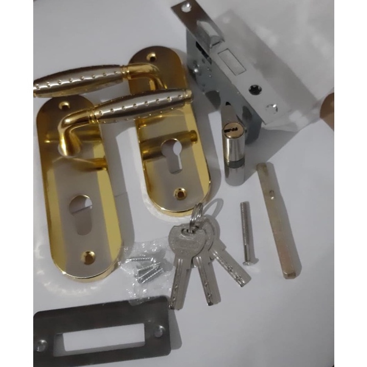 KUNCI PINTU KECIL KNOKK SET SIAP PAKAI TERSEDIA 2 TYPE/ PEGANGAN KUNCI PINTU RUMAH/ HANDLE HANDEL KUNCI PINTU RUMAH SET/ DOOR LOCK SET ELEGAN MEWAH  HIGH QUALITY BAGUS