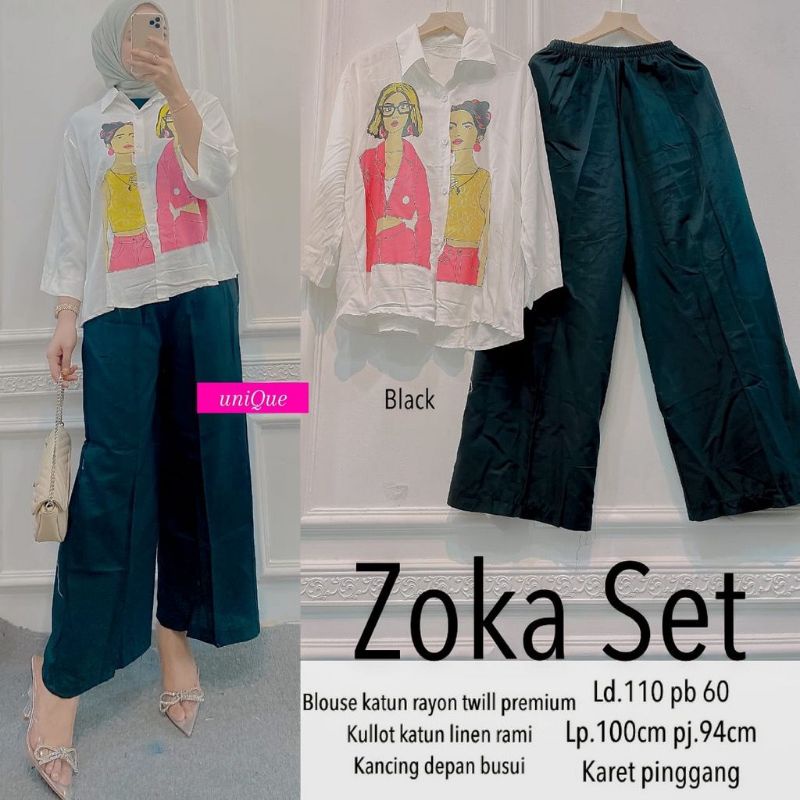 ALESIA SET | ZOKA SET | ONESET RAYON TWILL MIX LINEN TERMURAH