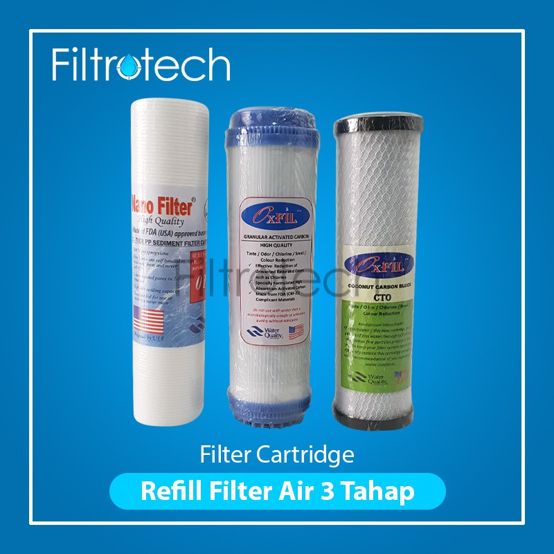 Jual Paket Catridge Filter Air Ledeng Sediment, GAC, CTO Indonesia