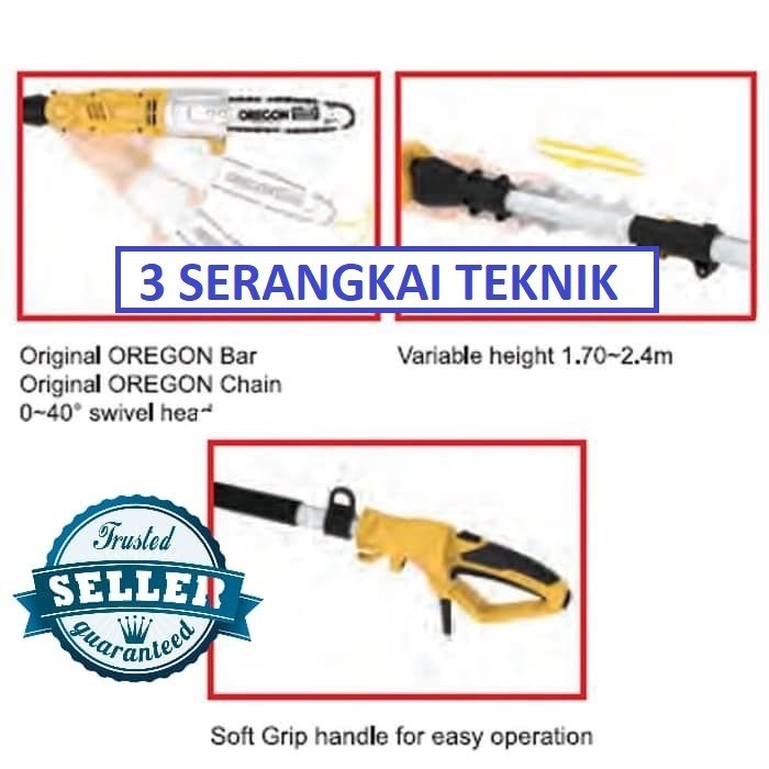 Casal Chain Saw 8&quot; Mesin Gergaji Dahan Ranting Listrik 710W Telescopic