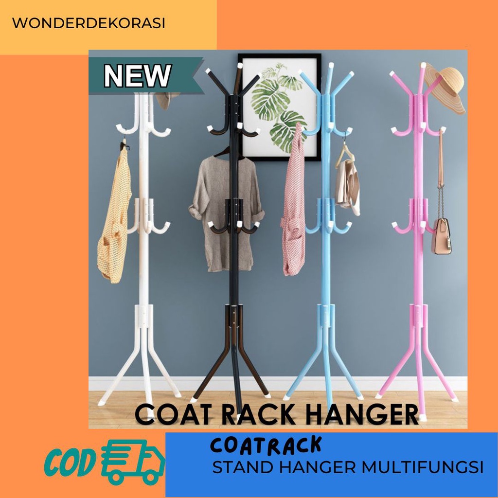 Gantungan Tas Dan Topi Multifungsi Gantungan Baju Stand Hanger Gantungan Baju Coat Rack -Wonderdekorasi