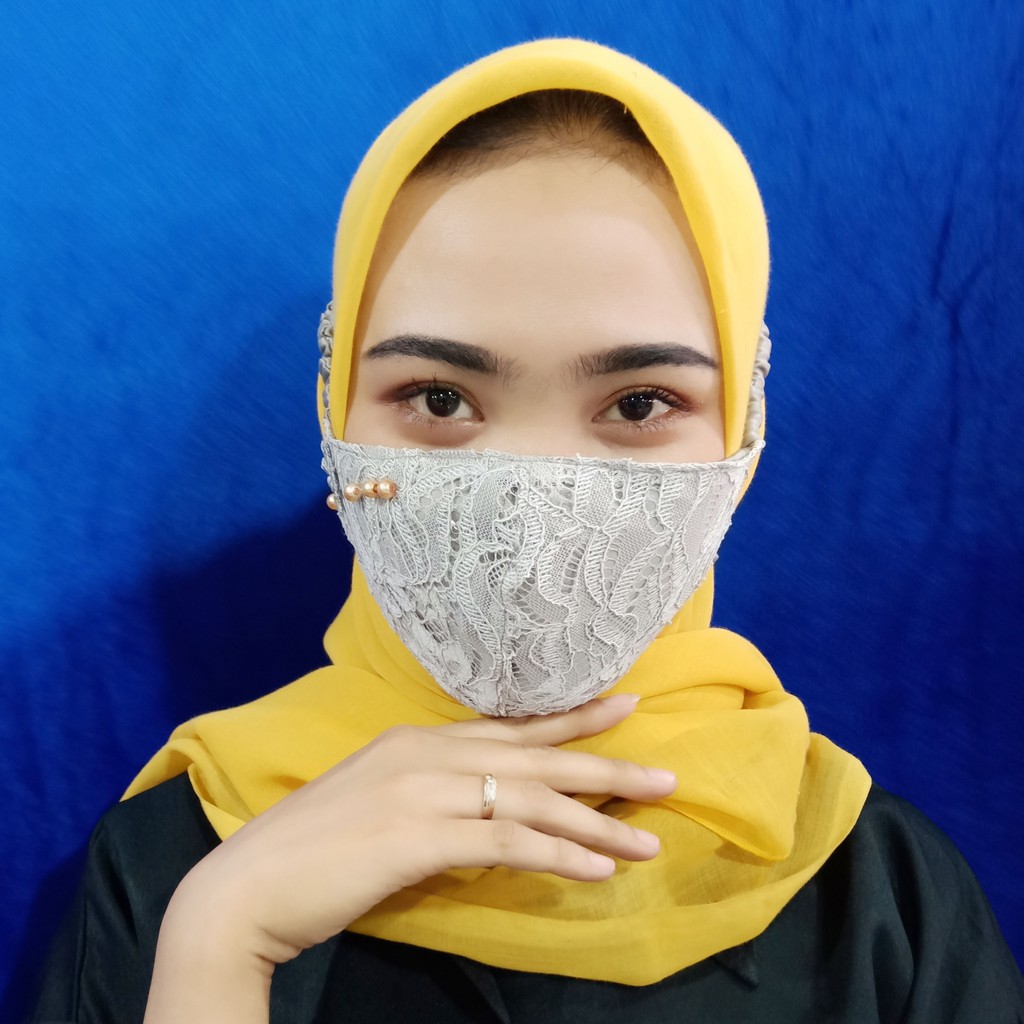 MASKER BROKAT HIJAB  BAHAN HALUS HARGA MUMER