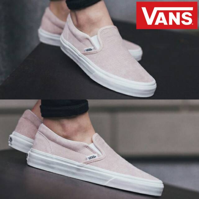 Vans Classic Slip-On Leather Pink 100% ORIGINAL