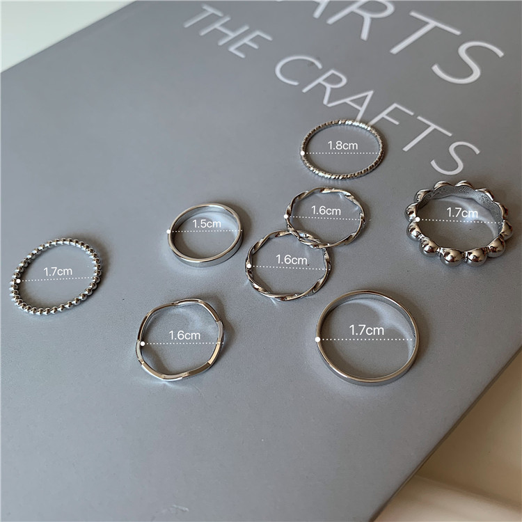 AY(CN) 8pcs / Set Cincin Geometris Warna Emas Gaya Korea Untuk Aksesoris Perhiasan