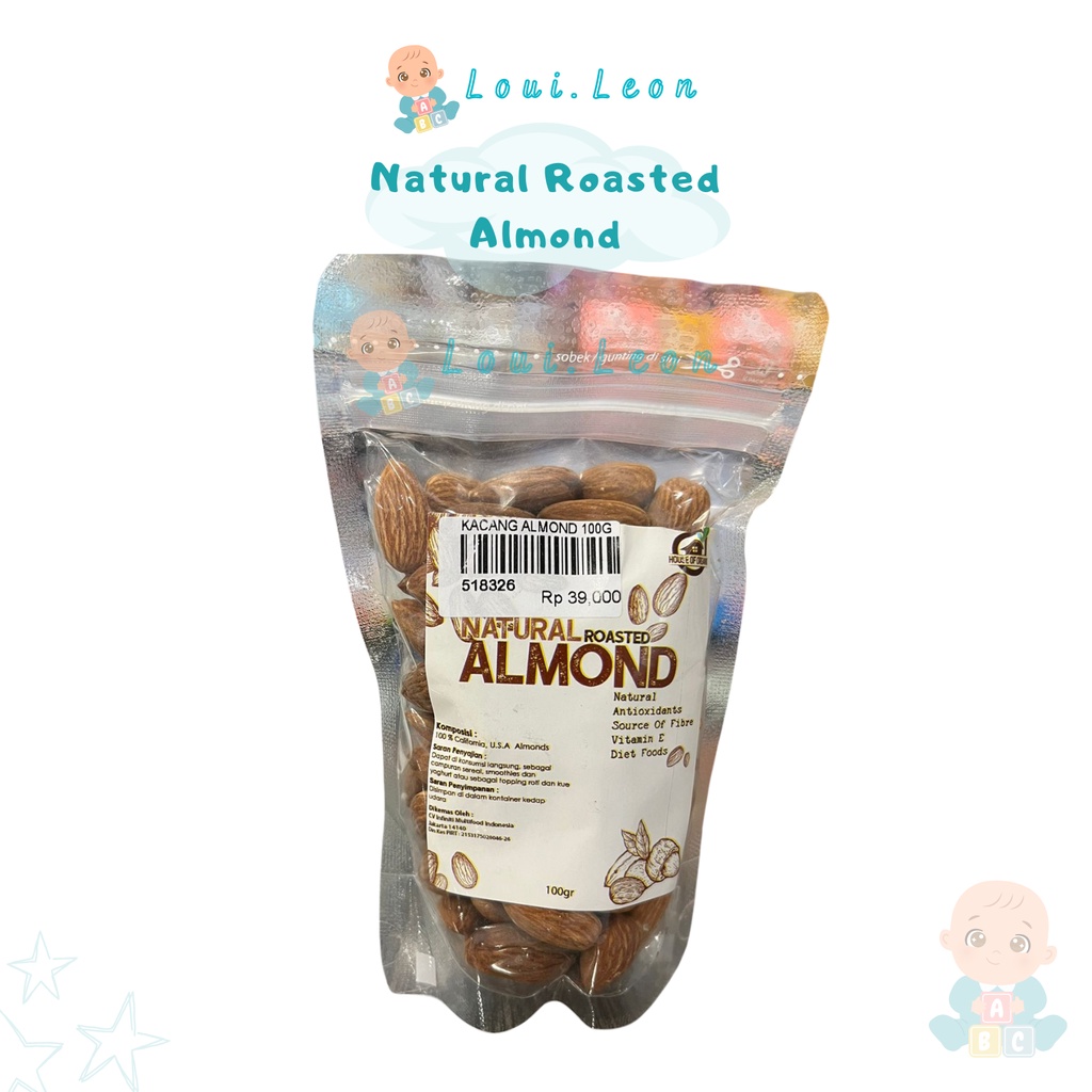 

Natural Roasted Almond Panggang 100 Gr Kacang Almond