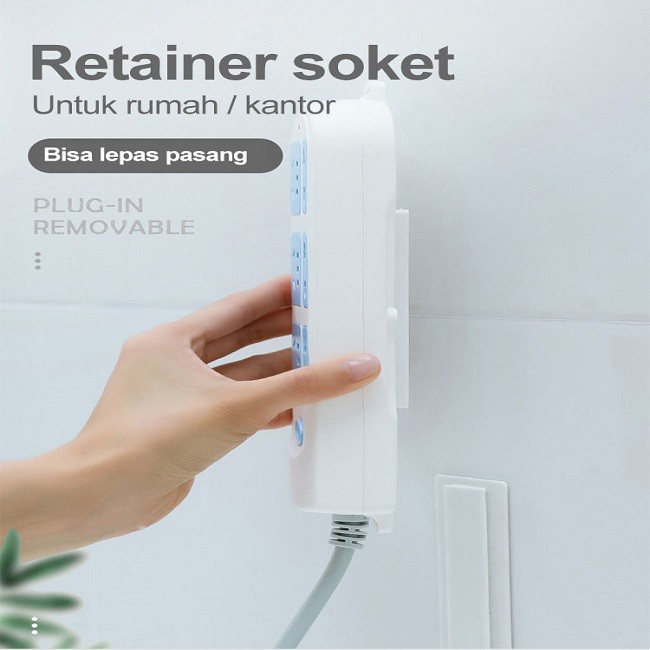 Holder Stop Kontak Remote Router Wifi Perekat Tempel Dinding Colokan Gantungan