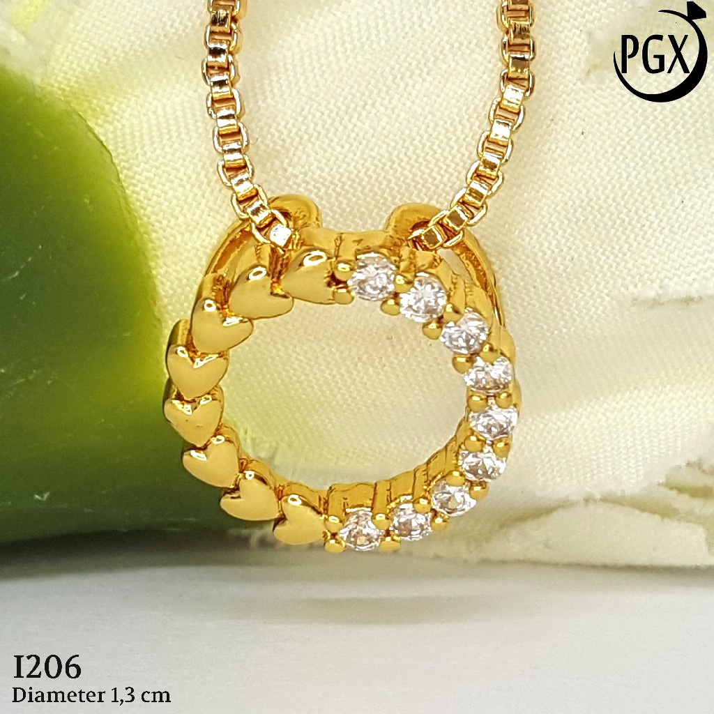 PGX Liontin Kalung Xuping Wanita Perhiasan Lapis Emas Aksesoris Fashion - I206