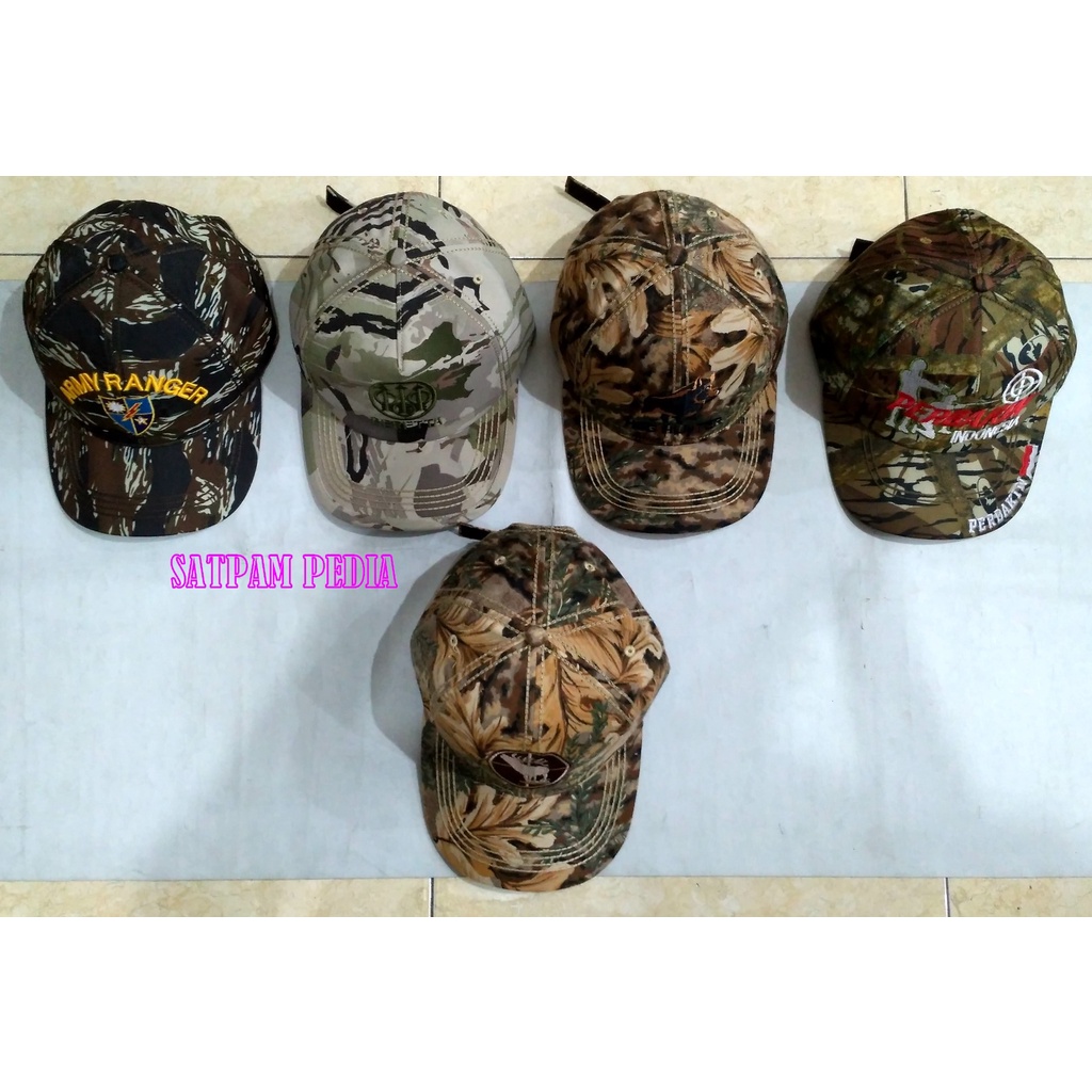 Topi Perbakin Kanvas Tactical - Topi Tactical Loreng Berburu