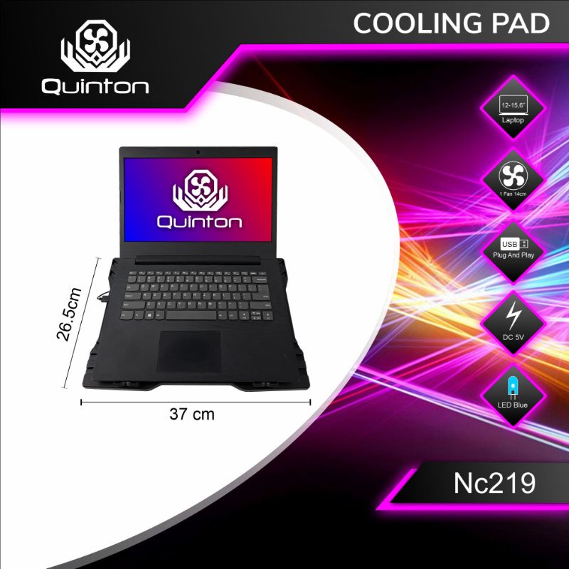 Cooler Pad Kipas Laptop Quinton jaring NC-219 Cooling Pad15,6inch