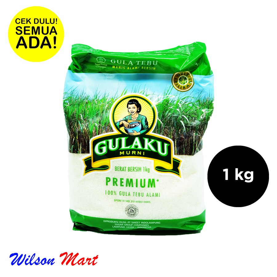 

GULAKU HIJAU PUTIH GULA TEBU ALAMI PREMIUM 1000 GRAM 1 KG