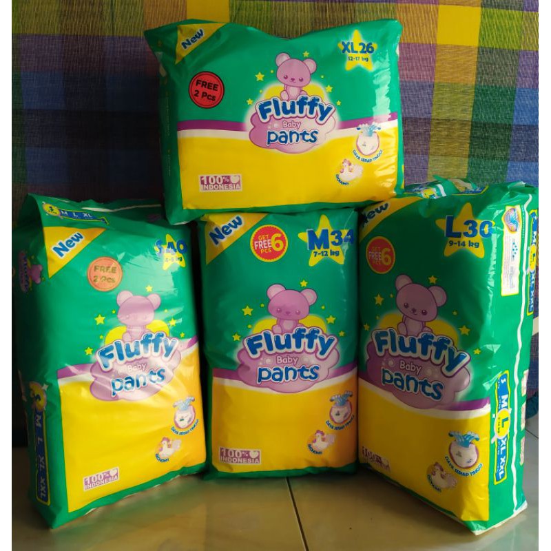 TERMURAH Fluffy Pants S40+2 / M34+6 / L30+6 / XL26+2