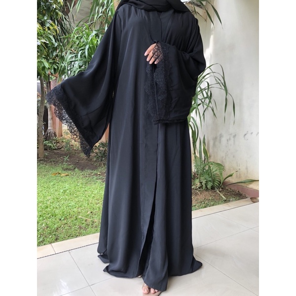 ABAYA RENDA JALABIYA REQUEST SIZE JUMBO BIG SIZE saudi arab mesir hitam renda simple gamis