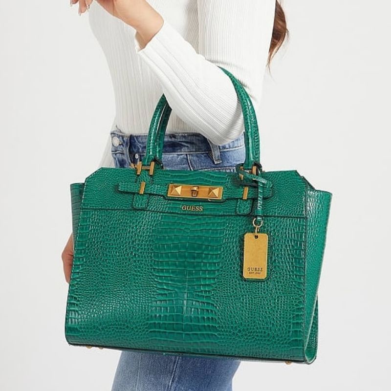 7.7 SALE | GUESSS RAFFIE CROC PRINT HANDBAG