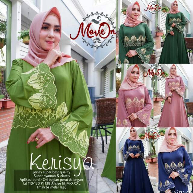 Kerisya dress mat jersey bordir ori