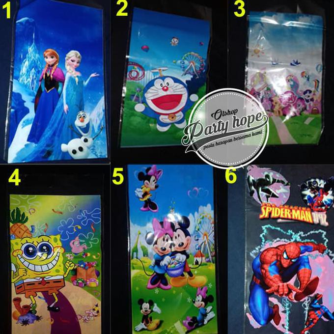 

plastik snack / souvenir ultah / plastik bingkisan / plastik karakter