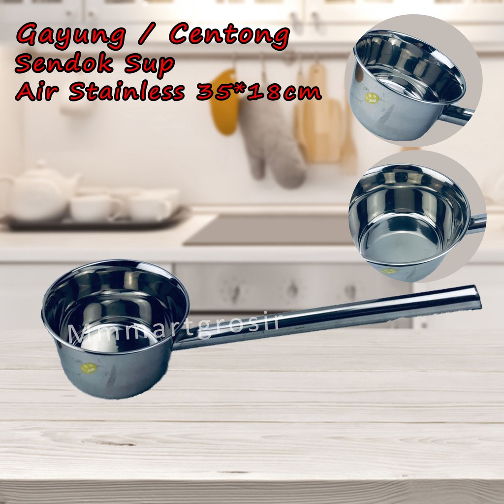 Gayung / Centong / Sendok Sup / Kuah / Air Stainless / 35*18cm