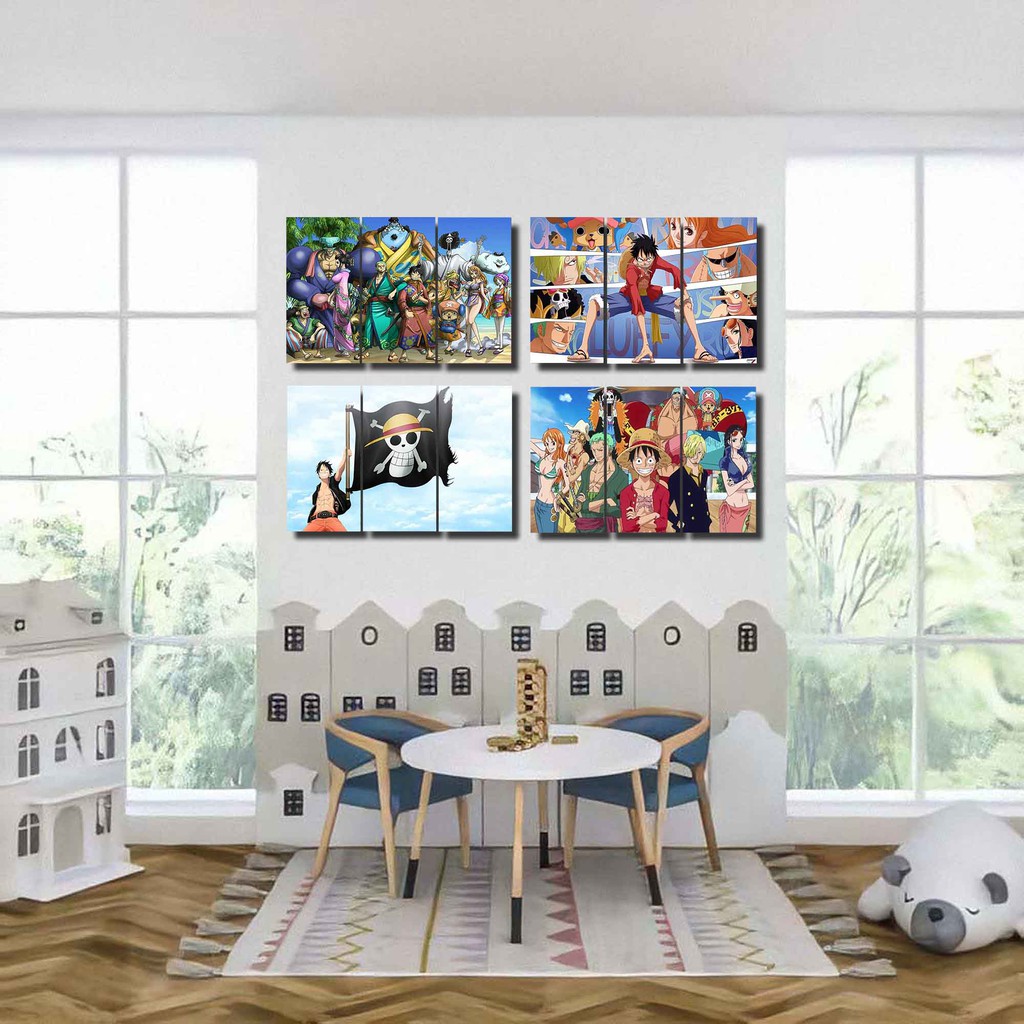 Paket 3 Panel Hiasan Dinding One Piece  Poster One  