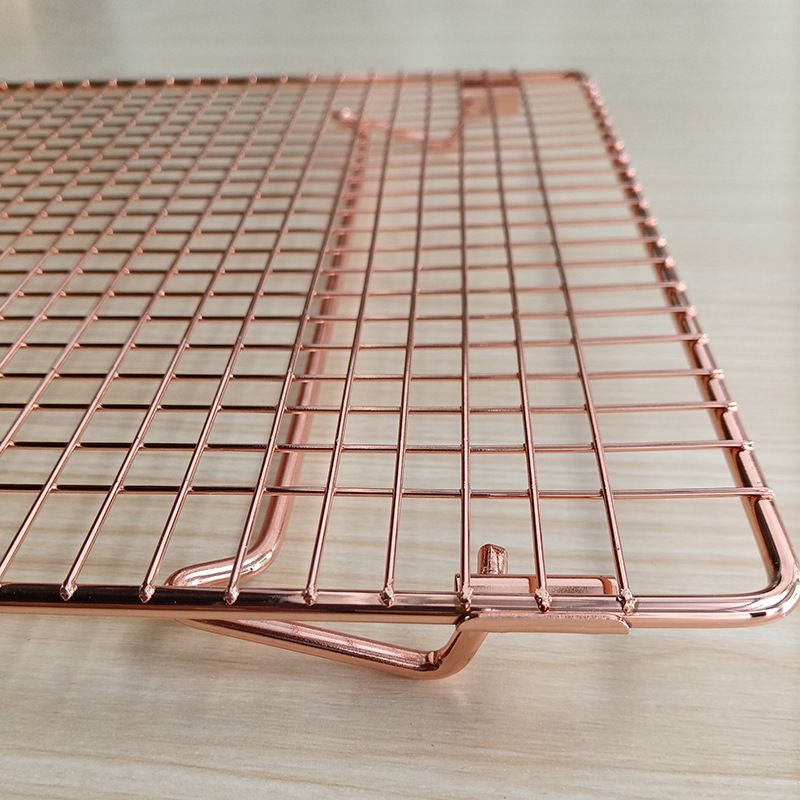 Stackable Stainless 304  Rose Gold Cake cooling Rack / rak pendingin kue 42x27cm dengan kaki