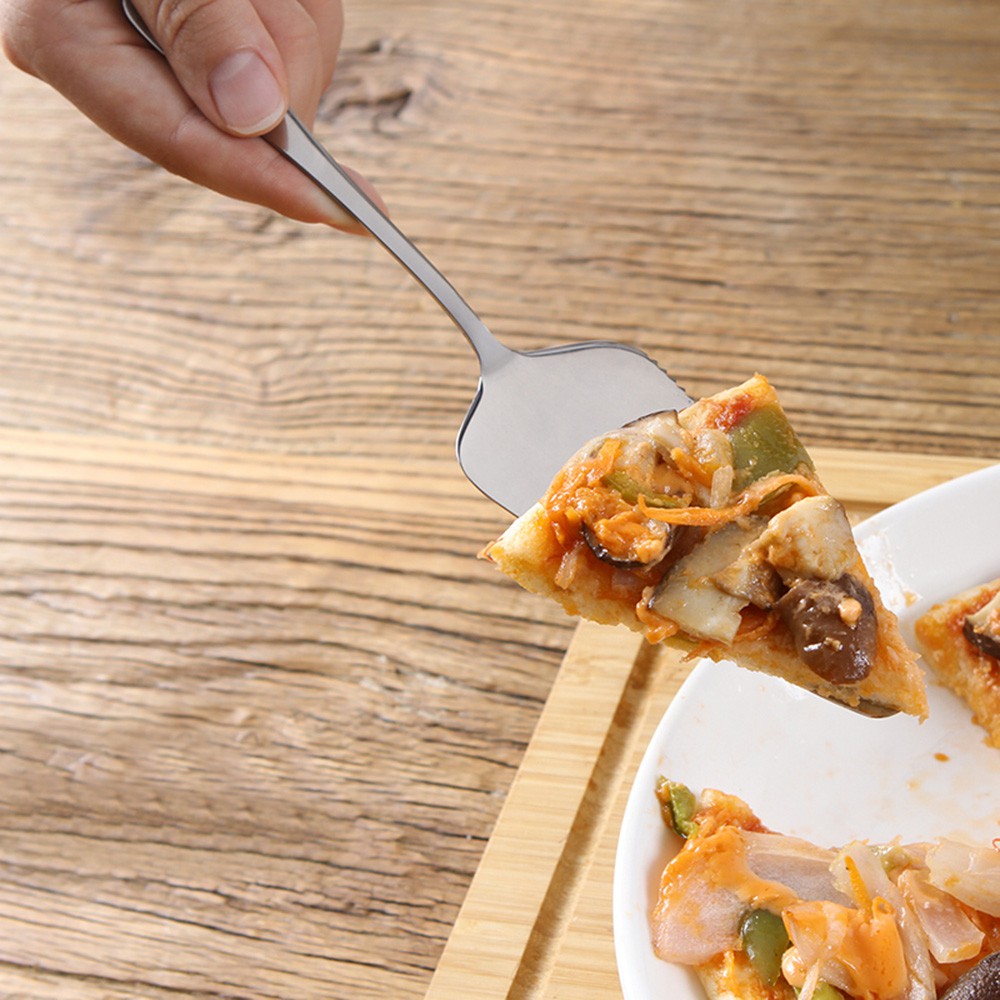 (Cod Tangding) Spatula Pemotong Kue Pie / Pizza Bahan Stainless Steel Warna-Warni