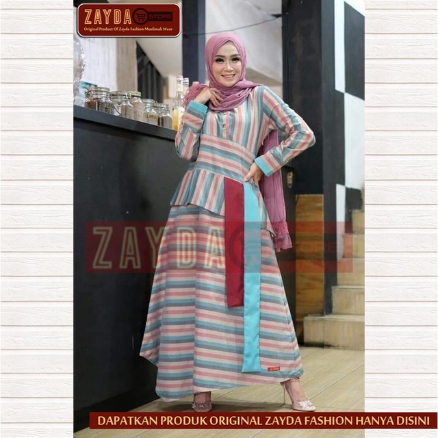 Gamis Remaja Terbaru Gamis Zayda Fashion Gamis Wanita Katun Original ZG84 Tosca